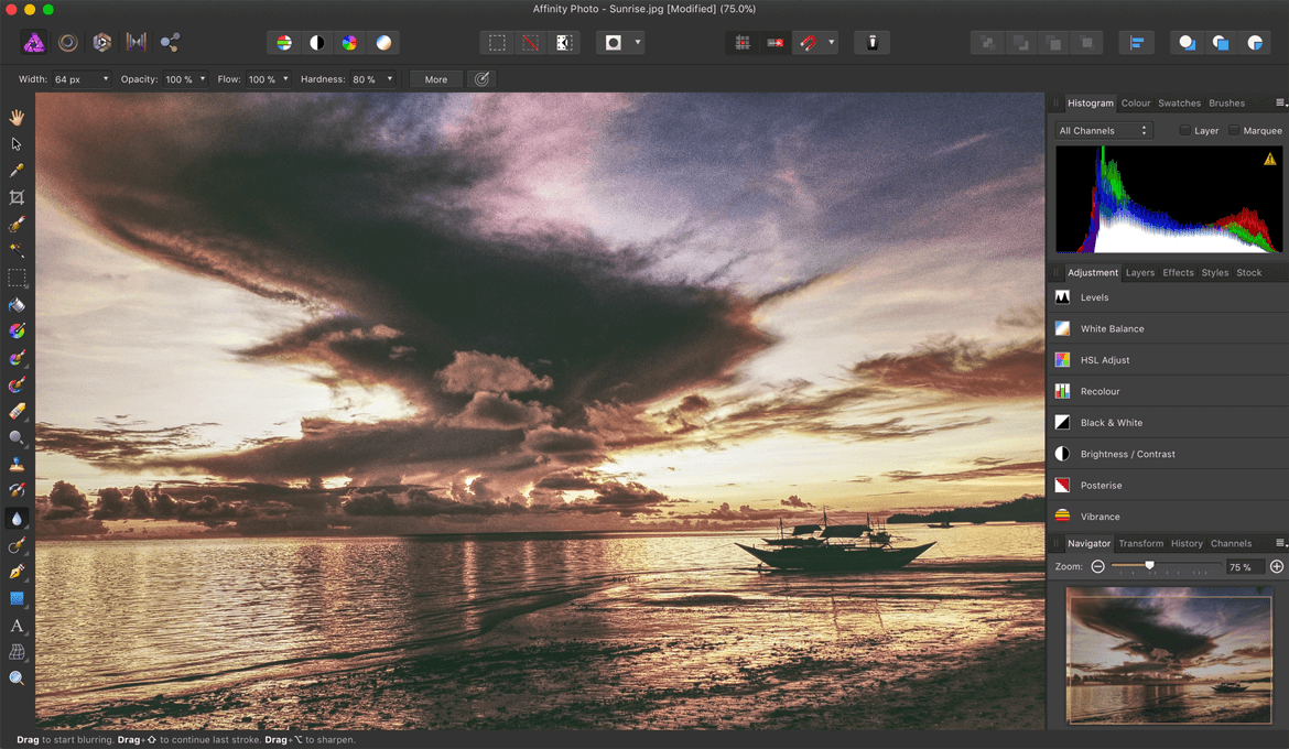Affinity photo photo editing software mac update